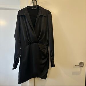Zara Black Satin Dress